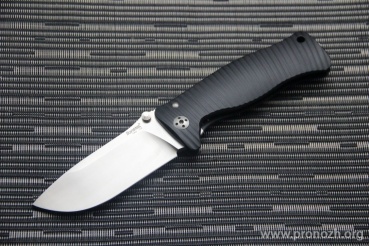 C  Lion Steel SR-1, Satin Finish Blade, Black Anodized Aluminum Handle