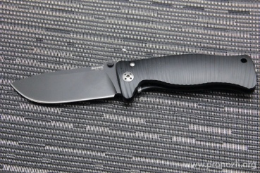 C  Lion Steel SR-1, Black MilSpec Finish Blade, Black Anodized Aluminum Handle