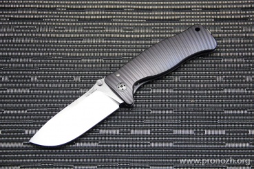 C  Lion Steel SR-1, Satin Finish Blade, Violet Anodized Titanium Handle