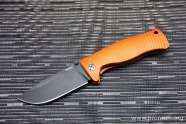 C  Lion Steel SR-1, Black MilSpec Finish Blade, Orange Anodized Aluminum Handle