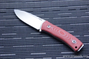   Lion Steel M-4, Satin Finish Blade, Orange Micarta Handle