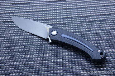   MKM Knives  Arvenis, Stonewashed Blade, Black G-10 Handle with Grey  Aluminium  Inlay
