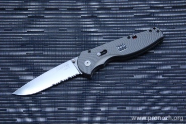 Складной нож SOG Flash II, Satin Finish Blade, Aus-8 Steel, Gray Aluminum Handle, Combo Edge