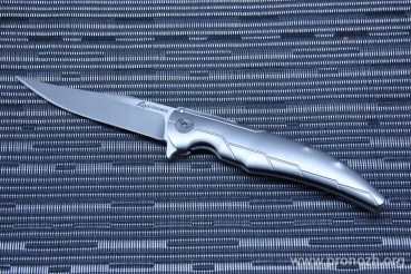    Allen Elishewitz  Custom  Svelte Midtech Flipper, Stonewashed Blade, Titanium Handle