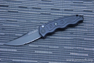    SOG  SOG-TAC Mini, Black TiNi Blade, Aus-8 Steel, Black Hard-anodized Aluminum Handle, Combo Edge