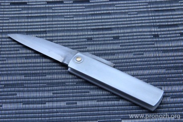   Maruyoshi Higonokami, AoGami Super Blue Core Forged with Nickel Damascus, Anodized Aluminum Handle