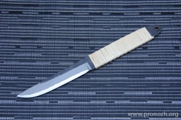   Maruyoshi Hunting Drop Point by Saji Takeshi, Shirogami San-Mai, wrapped with White Fuji-Maki (Wisteria Vine)