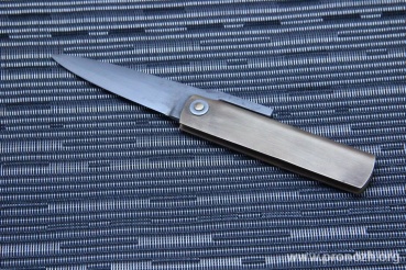   Maruyoshi Higonokami, AoGami Super Blue Core Forged with Nickel Damascus, Copper Handle