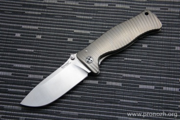 C  Lion Steel SR-1, Satin Finish Blade, Bronze Anodized Titanium Handle