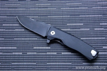 C  Lion Steel ROK, Black DLC-Coated Blade, Black Solid Aluminum Handle