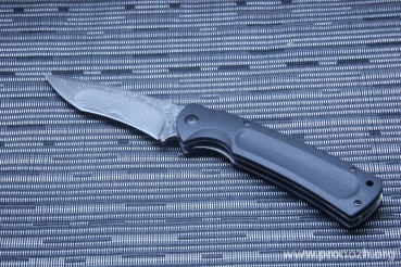 Складной нож Hikari Knives, Higo Folder, Black G-10 Handles, AUS-8 Damascus Steel