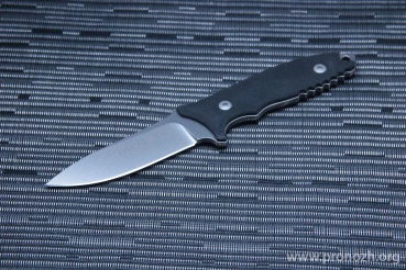   Fantoni HB Fixed, Stonewash  Blade, Crucible CPM S35VN Steel, Black G-10 Handle,  Leather Sheath