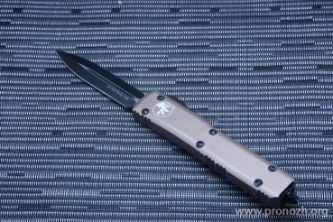      Microtech Ultratech D/E, Black Standard, Contoured Chassis Tan Handle