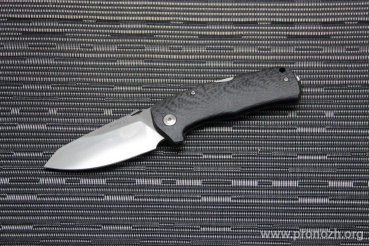 C  Lion Steel TM1, Satin Finish Blade, Solid Single-Piece Carbon Fiber Handle