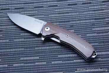 C  Lion Steel KUR IKBS Flipper, Satin Finish Blade, Santos Wood Handle