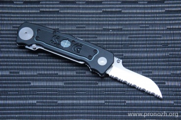   SOG Bi-Polar Rescue, Satin Finish Blade, Aus 8 Steel, Black Aluminum Handle