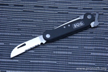   SOG Nautical, Satin Finish Blade, Black G-10 Handle