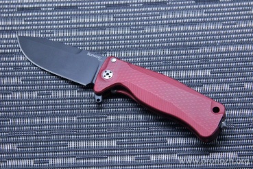 C  Lion Steel SR-22 Mini, Black DLC-Coated  Blade, Red Anodized Aluminum Handle