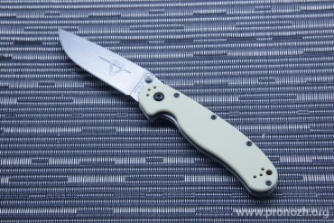   Ontario RAT-2 Model, Aus-8 Steel, Stonewash Blade, Desert Tan GRN Handle