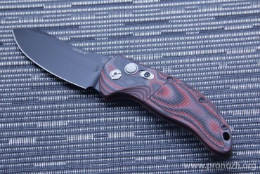    EX-04 3.5" Upswept, Black Blade, Black / Gray / Red Lava G-Mascus G10 Handle