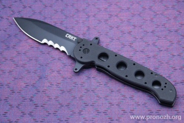   CRKT Kit Carson M21 Special Forces, Spear-Point Blade,  Combo Edge, Black G-10 Handle