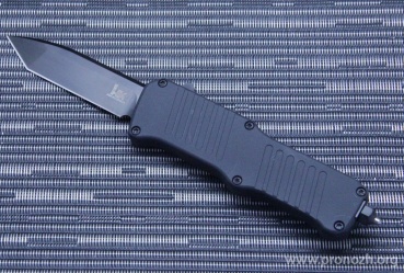       Heckler & Koch by Hogue, Mini Incursion OTF Auto Tanto Black  Blade, Black Aluminum Handle