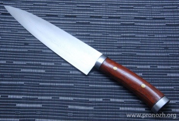 Нож кухонный поварской Maruyoshi Gyuto, VG-10 Core Forged with Nickel Damascus, Urushi Lacqueared Rosewood Handle
