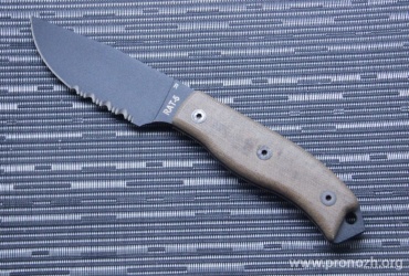   Ontario RAT-5, Serrated Blade, Canvas Micarta Handle