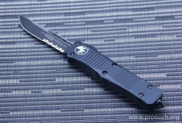 Автоматический складной нож фронтального выброса Microtech  Troodon S/E, Partial Serrated Blade, Tactical Standard