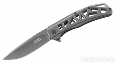   CRKT Gusset, Titanium Nitride Blade, Plain Edge, Stainless Steel Handle
