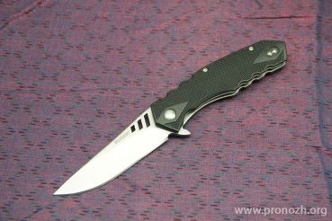   Ruger Knives Follow-Through  Compact, Ball-Bearings Flipper, Stonewashed  Blade, Plain Edge