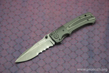   Ruger Knives All-Cylinders Folder, Blackwashed Blade, Combo Edge, Two-tone Layered G-10 Handle