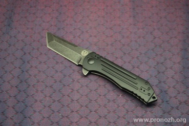   Ruger Knives 2-Stage  Flipper, Blackwashed Blade, Plain Edge, Aluminum / Stainless Steel Handle